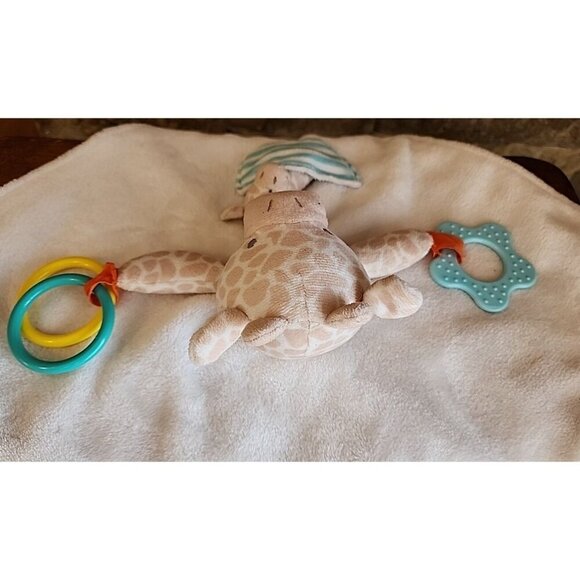 Carter’s Giraffe Lovey White Tan Baby Security Blanket Plush Teether - Picture 5 of 7